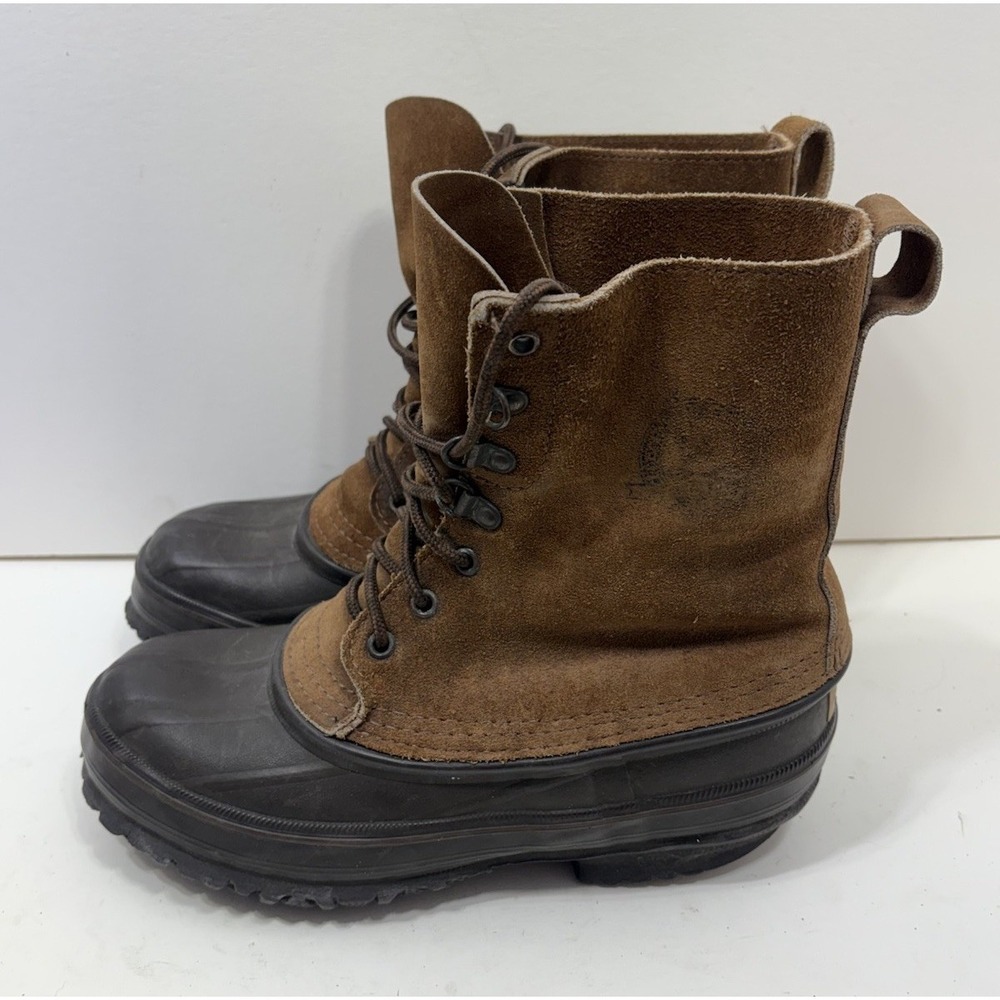 Eddie Bauer Vintage Duck Boots Brown/Black Men's Size 10 Made In USA